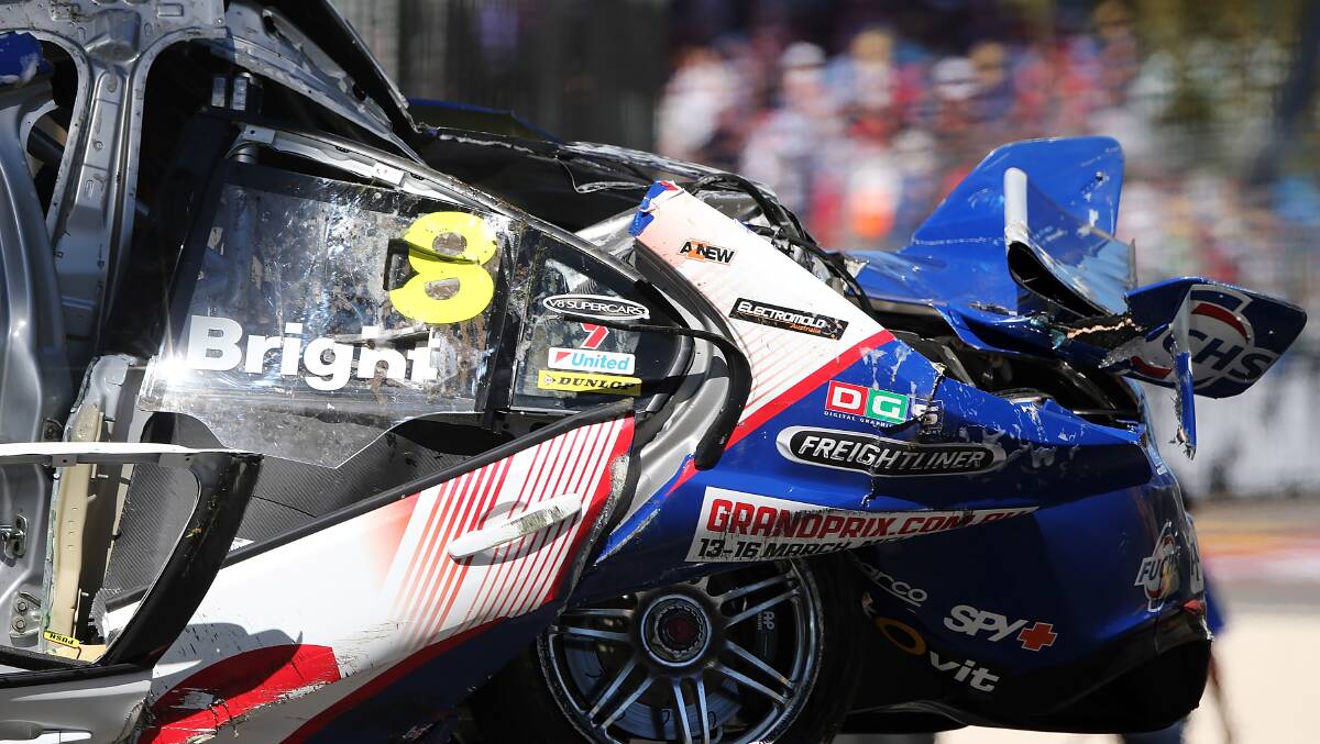 Jason Bright's car was left in a crumpled mess. 