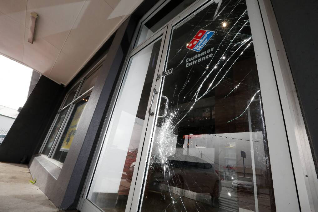 Damage to the shop following the break-in. 
