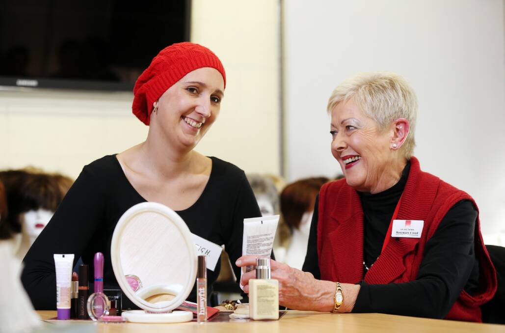 Leigh Leach receives advice from program co-ordinator Rosemary Creed. Picture: JOHN RUSSELL
