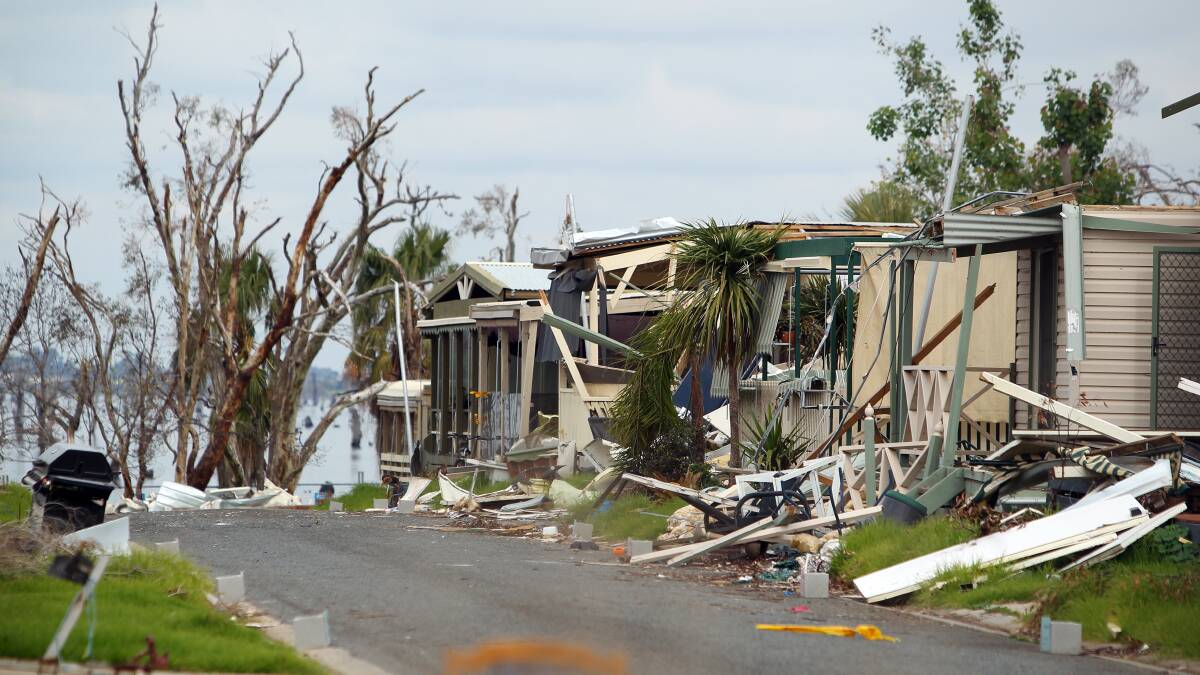 Damage left behind after the tornado ripped through Mulwala. 