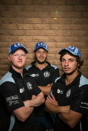 Albury Cricket Club english imports Jay Williams, Tom Marsland and Ross Dixon. Picture: DYLAN ROBINSON