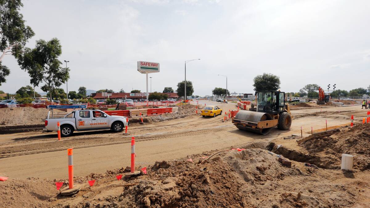 Work continues on the realignment of Elgin Boulevard.
