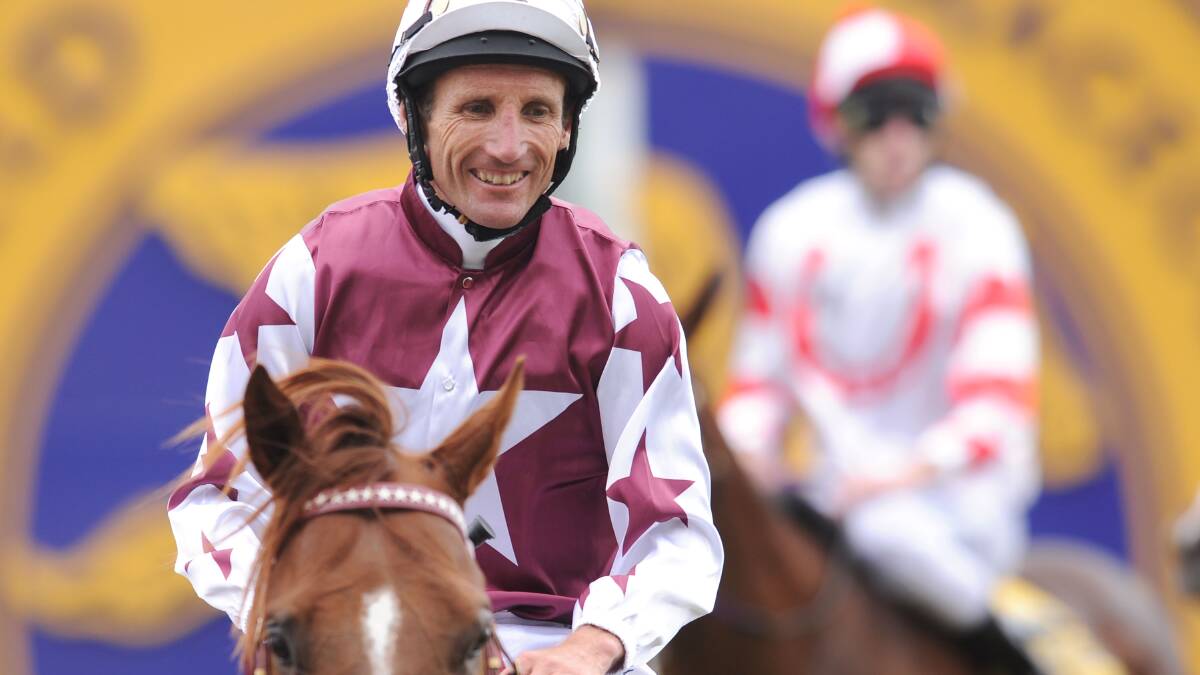 Damien Oliver riding Trust in a Gust after winning Race 5 during Melbourne Racing at Caulfield. Picture: GETTY IMAGES