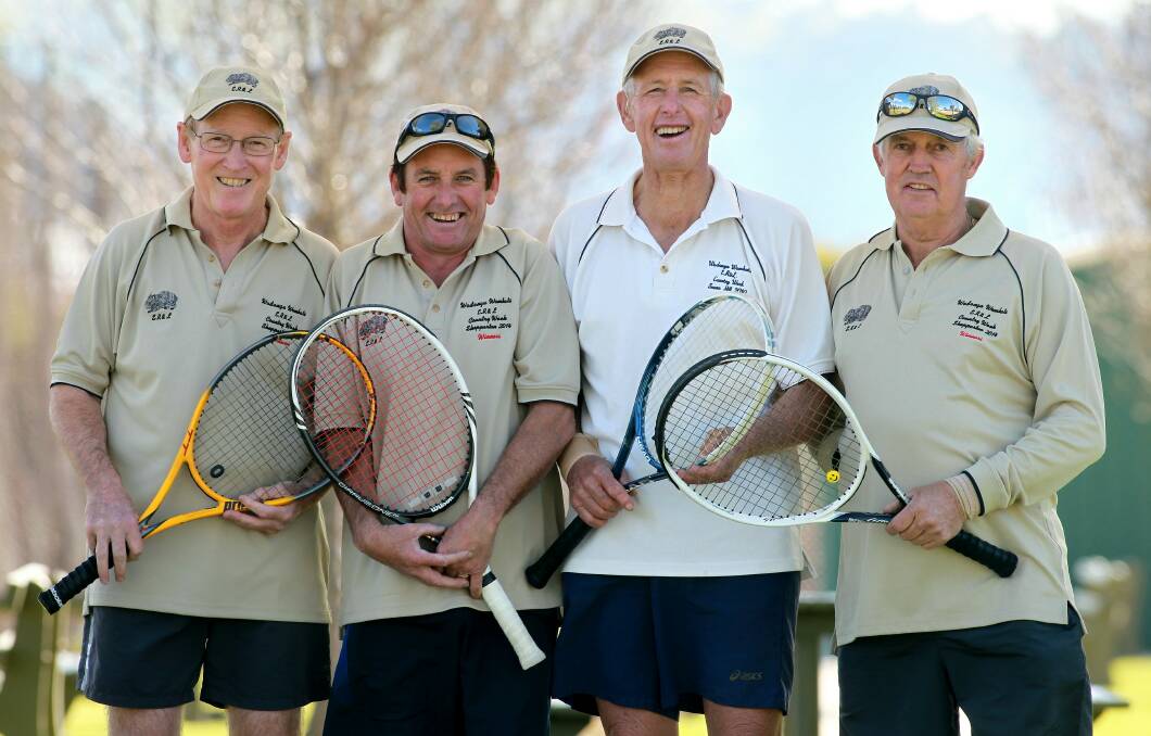 C Grade Country Week winning team. Jim Lannan from Wodonga, Colin MacKay from Huon Creek, Henry Parker from Thurgoona and Les Lee from Wodonga. Picture: KYLIE ESLER