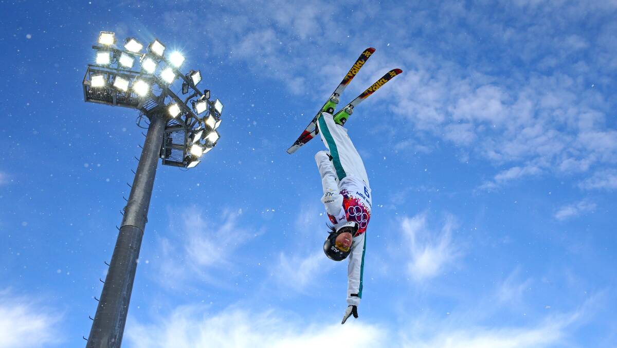 Laura Peel of Australia practices before the Freestyle Skiing Ladies' Aerials Qualification on day seven of the Sochi 2014 Winter Olympics at Rosa Khutor Extreme Park. Photo by Cameron Spencer/Getty Images