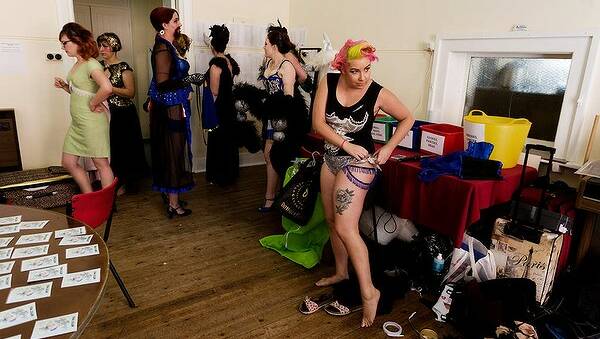 Miss Shell Ma Belle backstage before their performance. Photo: Paul Jeffers 