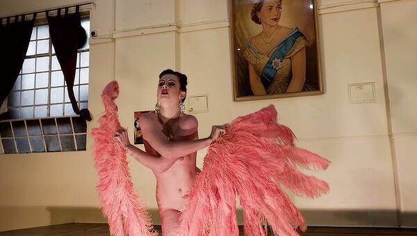 Jacqueline Furey takes part in The Australian Burlesque Community hosted world's first ever attempted Guinness World Record of a non-stop 24 hour 'burleskathon' in Melbourne. Photo: Paul Jeffers 