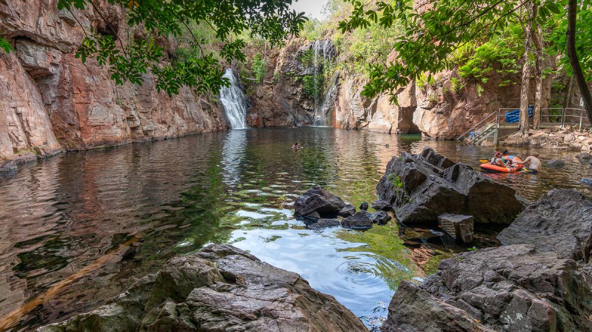 A popular waterhole for swimming at Litchfield National Park is Florence Falls. Picture: Michael Turtle