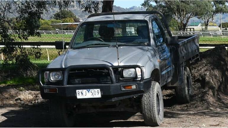 STOLEN: A Toyota HiLux which was taken from the Wodonga business. 
