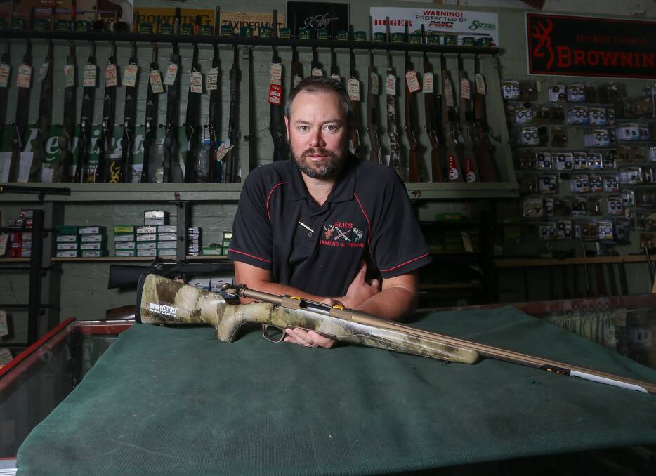 DEMAND: Justin Elkington said his store has seen a surge in trade as people stock up on guns and ammunition. Picture: TARA TREWHELLA