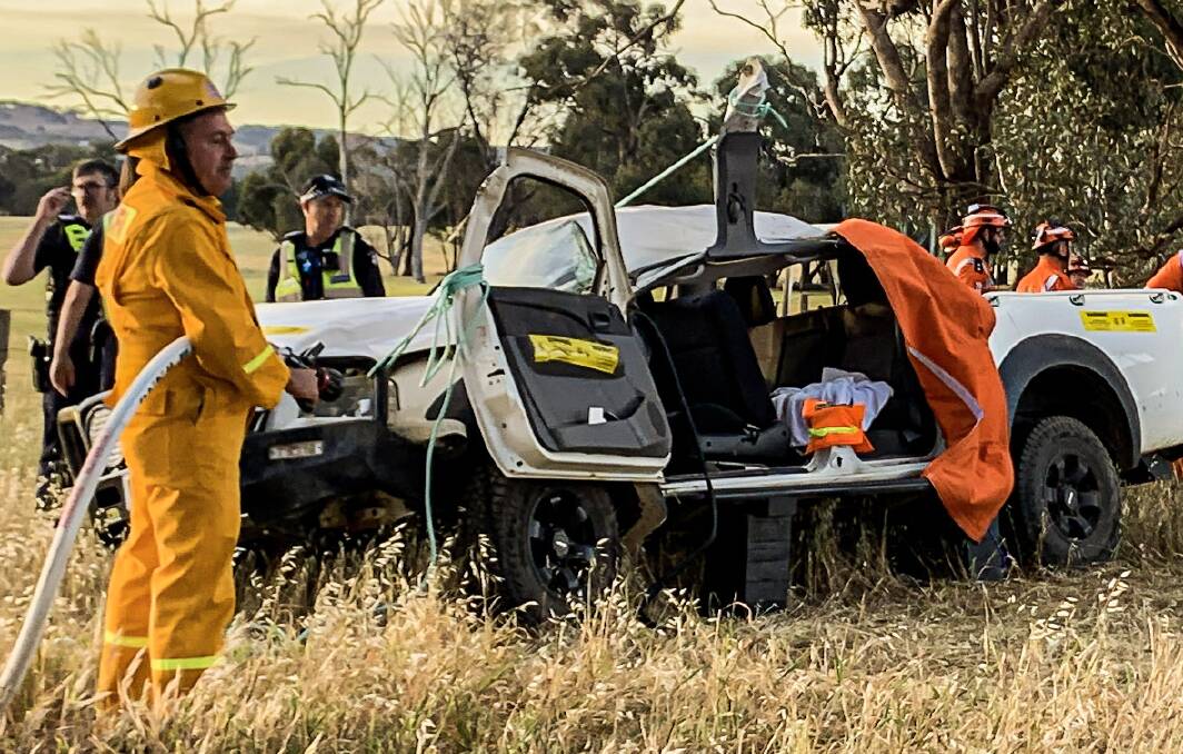 CRASH: Police attended a rollover near Wangaratta on Tuesday afternoon. Picture: MARC BONGERS