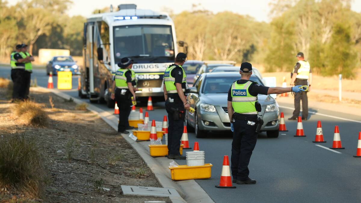 TESTING: Police test drivers in Wodonga in April. Officers detected 186 motorists on drugs in the city last year. 