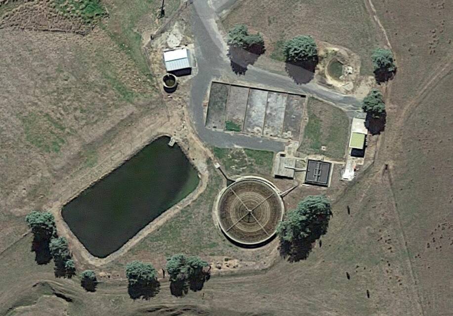 SITE: The waste water treatment site at Tallangatta. Picture: GOOGLE EARTH