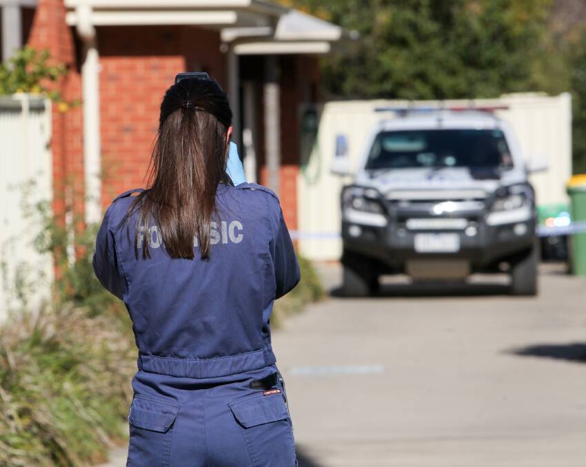 INVESTIGATING: Specialist fire investigators from Melbourne attended the Rutherglen unit on Tuesday. The blaze is being treated as suspicious, with detectives investigating the circumstances. Picture: BLAIR THOMSON