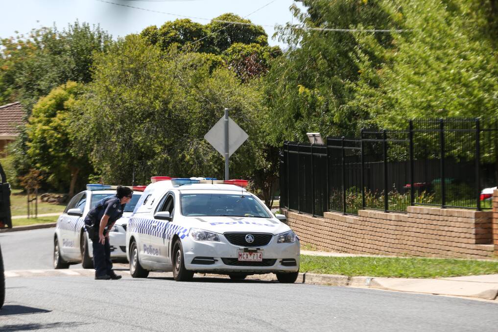 FOUND: Police outside a Wodonga home in 2016 following a grenade discovery. 