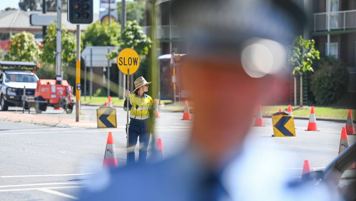 TRAFFIC CONTROL: The Wodonga Place checkpoint. 