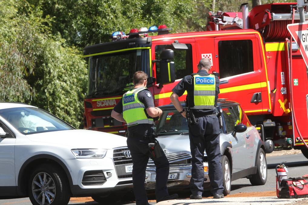 ON SCENE: The scene of the crash on monday. Picture: BLAIR THOMSON