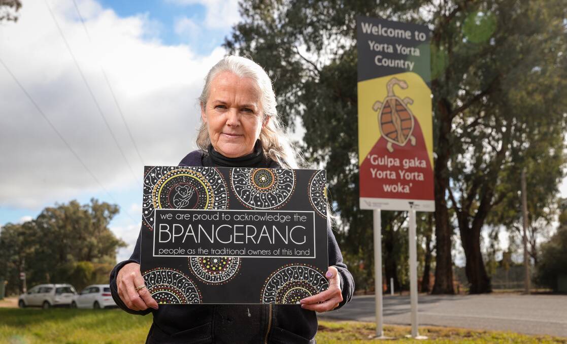 CORRECT SIGNS: Roxanne Bodsworth says the Bpangerang should be recognised as the traditional owners. 