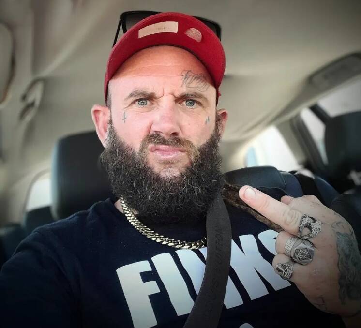 Finks bikie president Jarrad Searby had admitted to charges in Wodonga court. Picture supplied