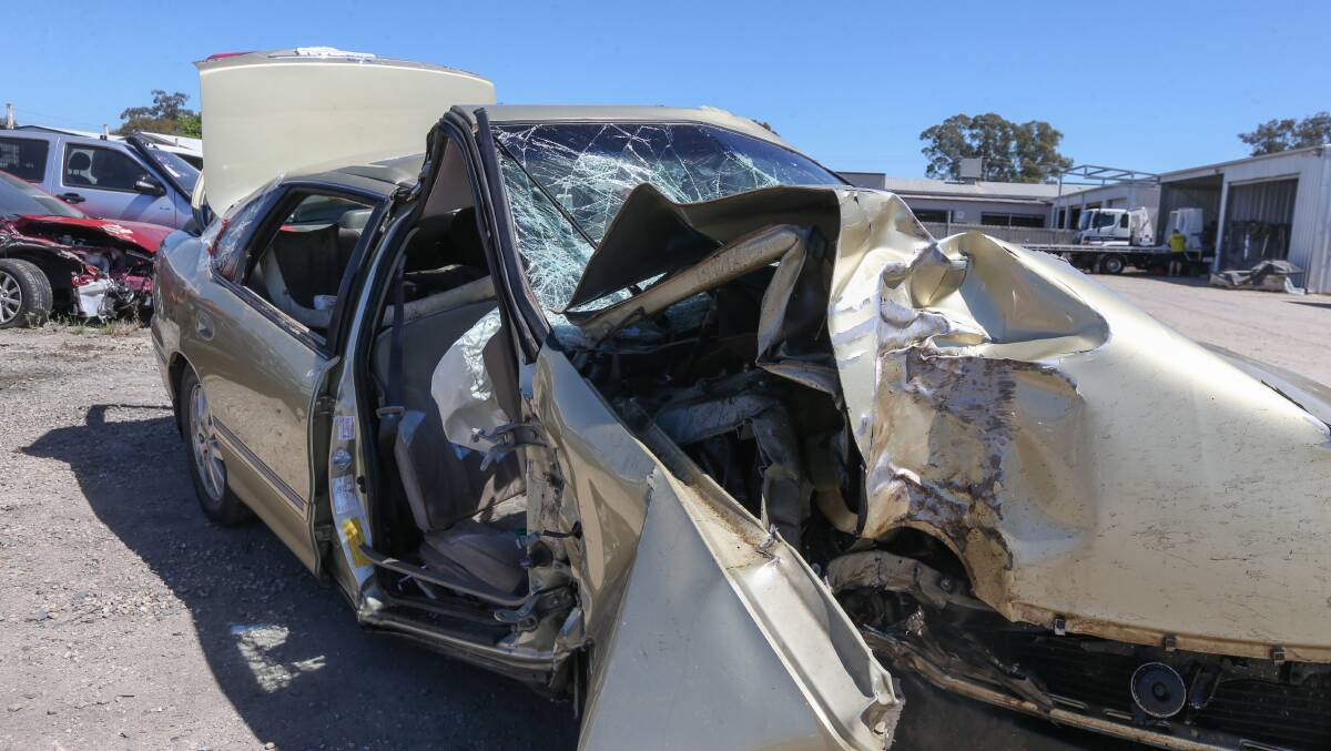 IMPACT: The crash destroyed the vehicle. Pictures: TARA TREWHELLA