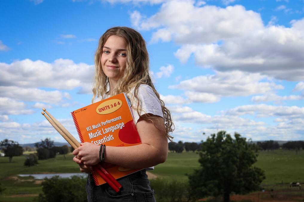FRUSTRATED: Drummer Erin Fisher has spent all year studying music as part of her VCE, but was unable to undertake her final exam or reschedule it after attending a venue later listed as an exposure site. Picture: JAMES WILTSHIRE