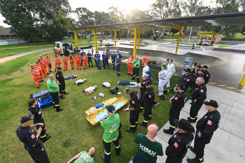 BIG OPERATION: About 45 people were involved in the training drill, which aimed to increase the working relationships between the different emergency agencies. 
