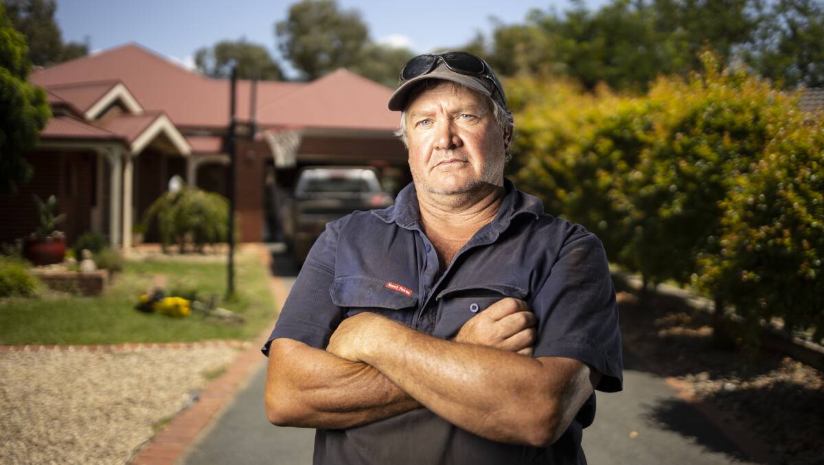 CONCERNED: Thurgoona man Graeme Barber says the drains around his property can't handle heavy downpours like the ones that twice flooded his home. He has been seeking information from Albury Council staff. Picture: ASH SMITH