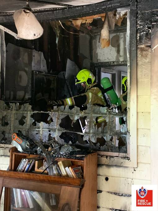 DAMAGED: The fire caused extensive damage to the house. Picture: FIRE AND RESCUE NSW