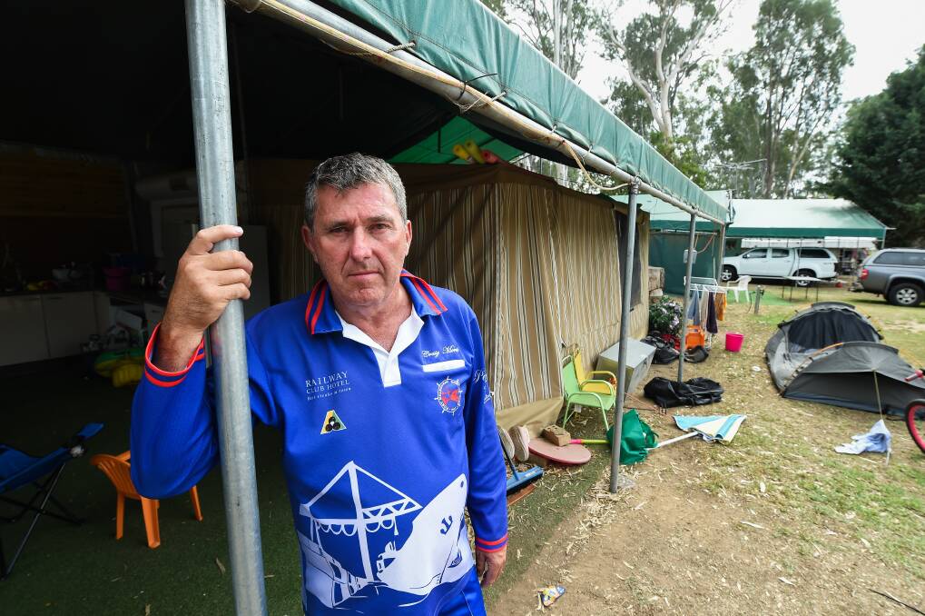 GOING: Craig Morris has been attending the Ball Park Caravan Park in Corowa for 40 years and plans to fight council plans to remove about 150 caravans. 