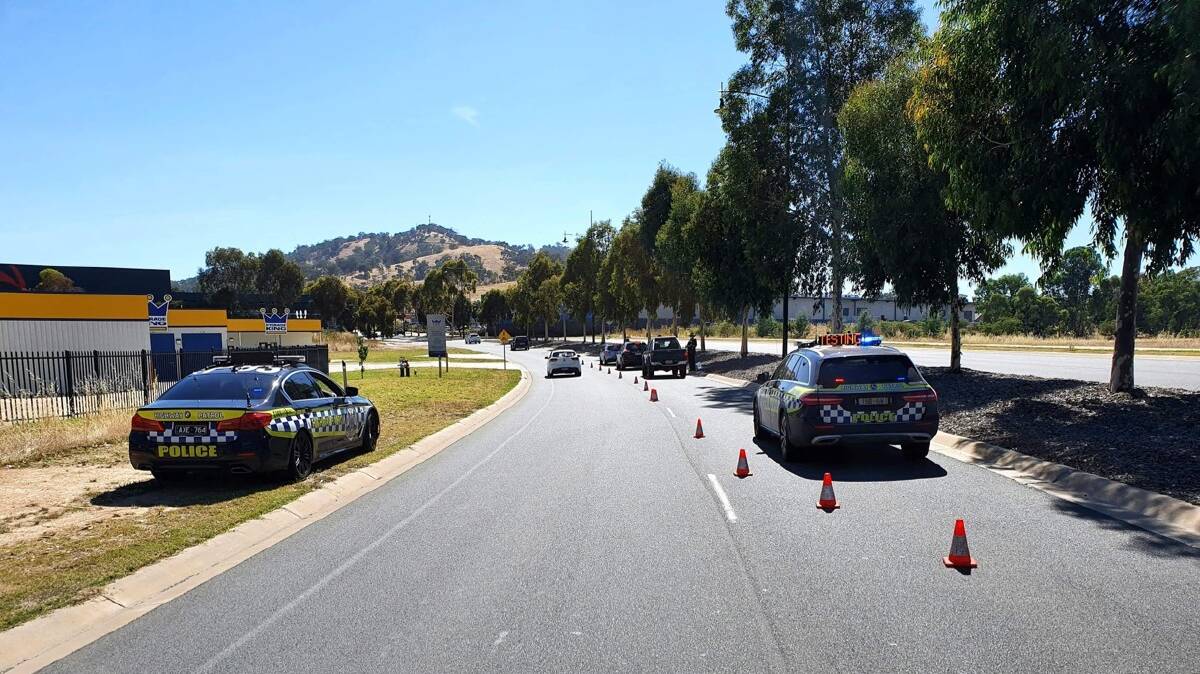 TESTING: A drink and drug testing site in Wodonga during Operation Roadwise. 