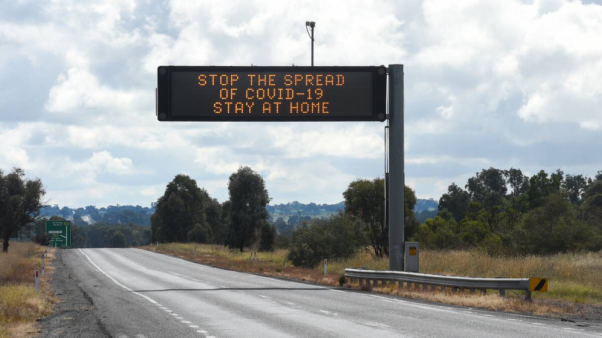 WARNING: Message on the Hume Freeway near Albury. Picture: MARK JESSER