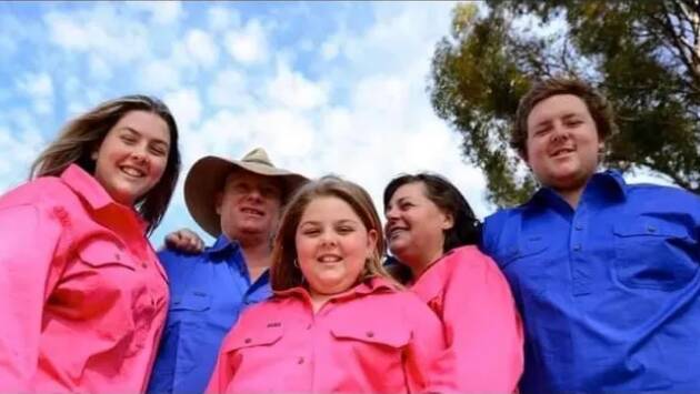 Corey Hogan, pictured with his parents and sisters, suffered serious spinal injuries on Sunday. Picture supplied