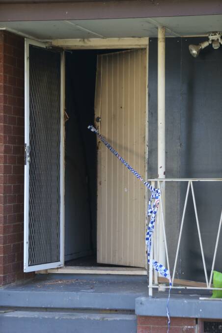 A crime scene was declared at the Captain Cook Drive home in North Albury on Saturday morning. Picture by Blair Thomson