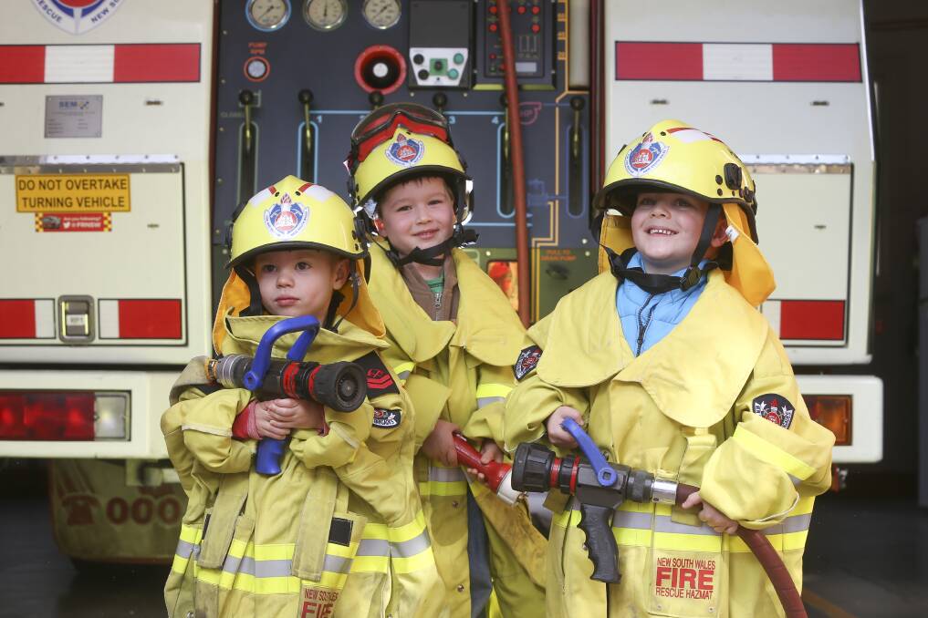 OPEN DAY: Alex Castley, 3, Fred Quilty, 3, and Darcy Wright, 4, at last year's open day. 