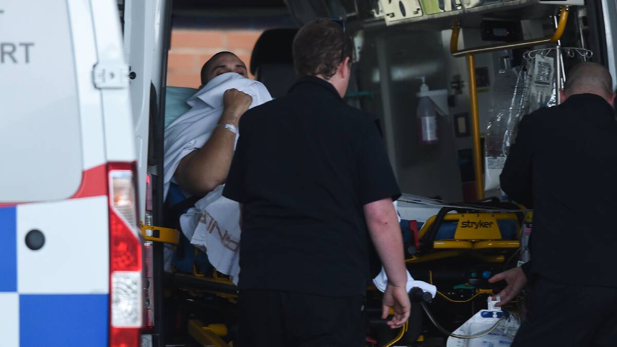 INJURED: Joshua Clavell leaves Albury hospital nearly a week after the shooting. 