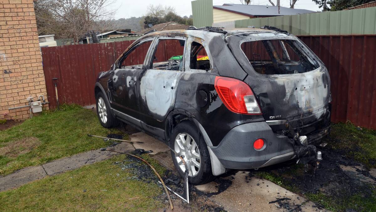 GUTTED: The car was engulfed by flames. 
