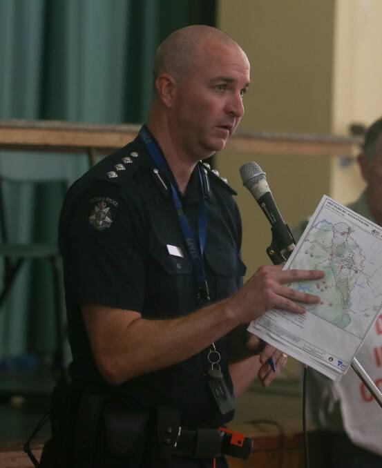 EVACUATE NOW: Inspector Luke Kirton urged people to leave for safer areas. 