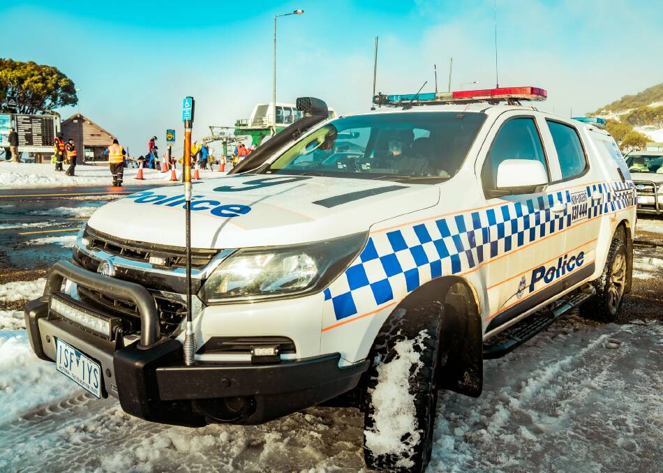ON DUTY: Police at Mount Hotham at the weekend. 