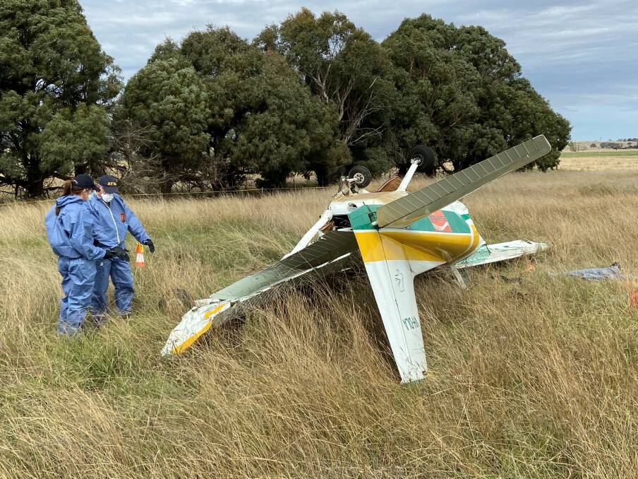 TRAGEDY: Hayden Bruce and Tom Sheather died when their plane crashed at Sutton, north of Canberra, while inspecting power lines for Essential Energy in April. 
