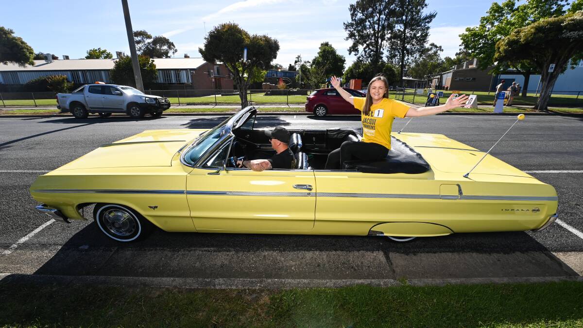 Ms Hawkins is travelling in the area in a yellow 1964 Chevrolet Impala