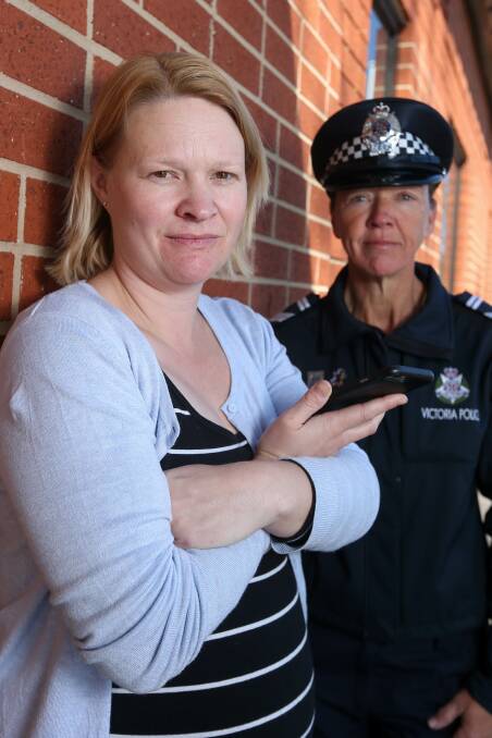 EDUCATION IS KEY: Detective Acting Sergeant Sarah Kendall, pictured with Leading Senior Constable Raquel Vogel. She said it was important to educate parents and students about the dangers of sharing intimate images. Picture: TARA TREWHELLA