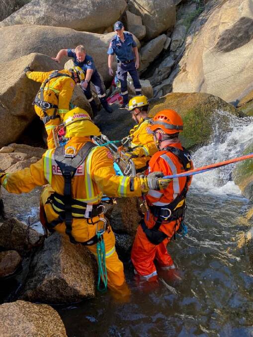ON SCENE: Many people were inolved in the rescue operation. Picture: SES