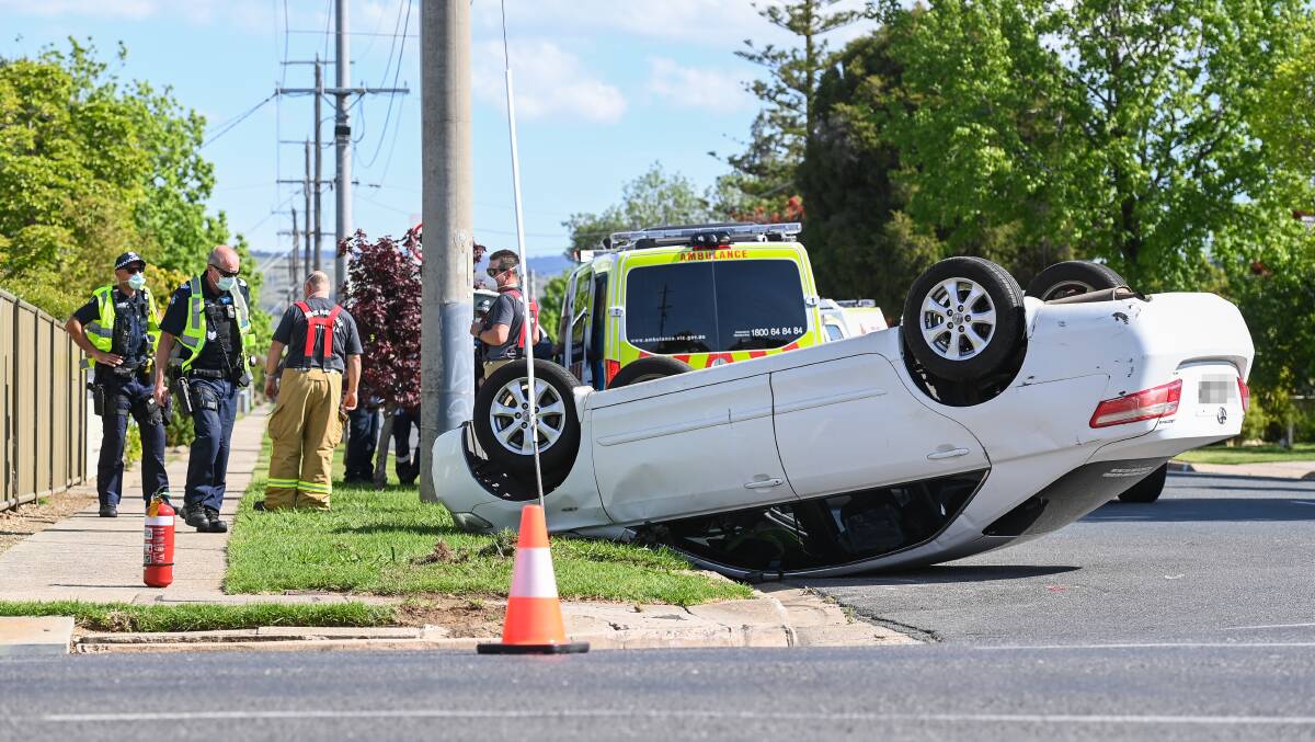 The scene of the crash on Thursday afternoon. Pictures: MARK JESSER