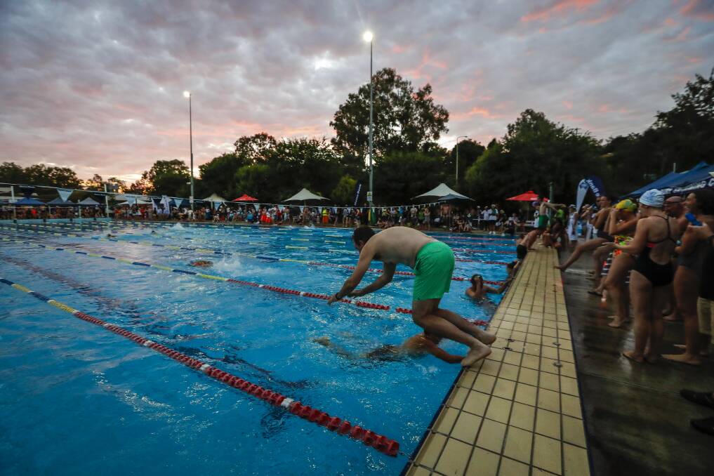 The Albury pool in use last year. 
