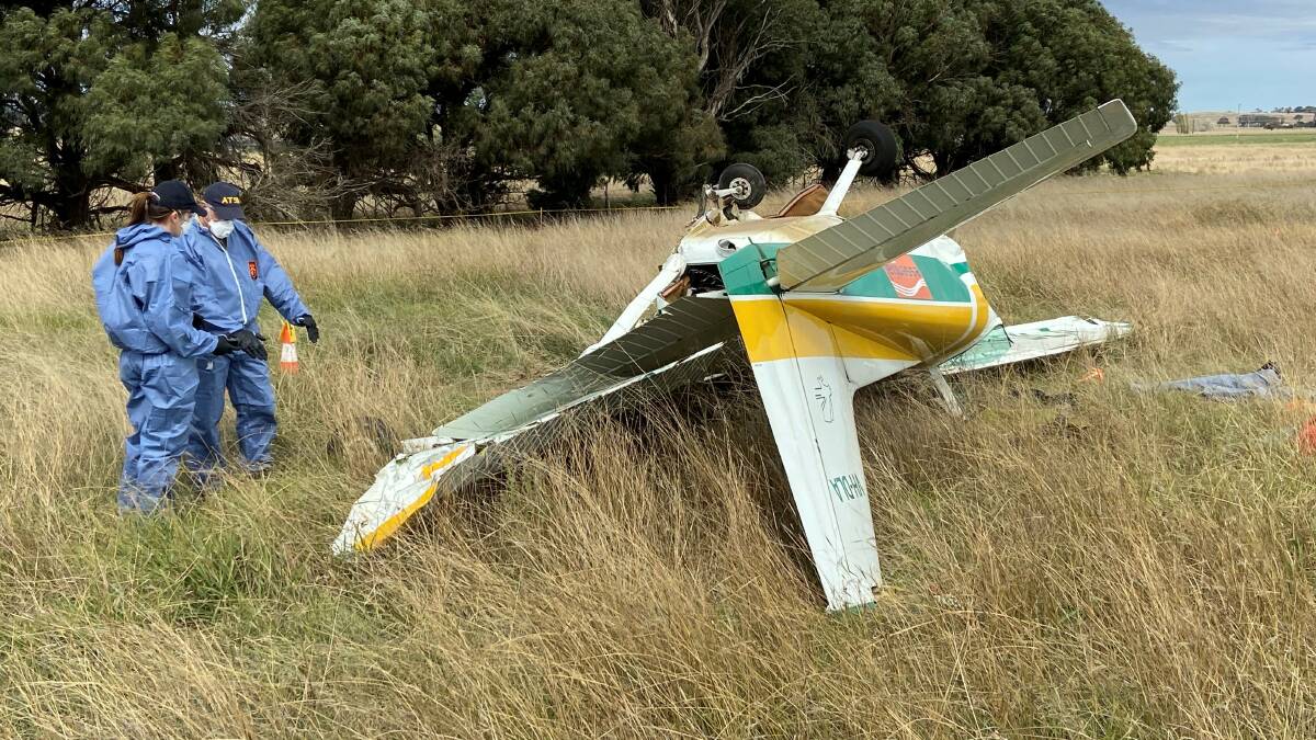 ON SCENE: Investigators are working to determine the cause of the plane crash. Picture: AUSTRALIAN TRANSPORT SAFETY BUREAU