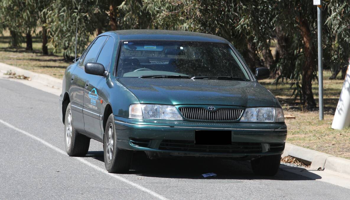 ARRESTED: Katie Maree Rickard was arrested after a short pursuit in this car in Wodonga on Thursday. She was taken into custody outside the Blazing Stump and had ice on her. 