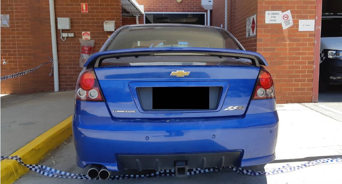 SEIZED: The Holden Commodore SSZ was detected at close to 200km/h on the Hume Freeway on Friday. The car was towed away for forensic examination. 