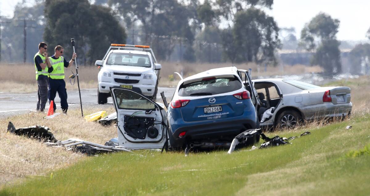 CRASH: Bill Hardman died at the scene of this crash on the Olympic Highway.