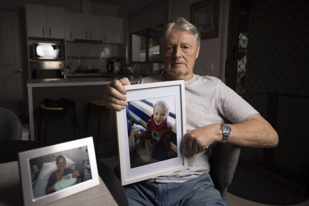 IT NEVER LEAVES YOU: Gerry Turner with photographs of his daughter and grandson. Picture: ASH SMITH