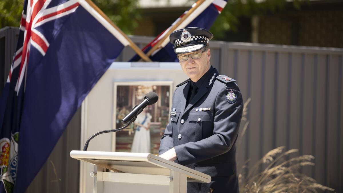 NUMBERS GAME: Chief Commissioner Shane Patton during a visit to the North East in January. Concerns were raised about dire police numbers at the time, but the union says nothing has been done. 